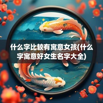 什么字比较有寓意女孩(什么字寓意好女生名字大全)