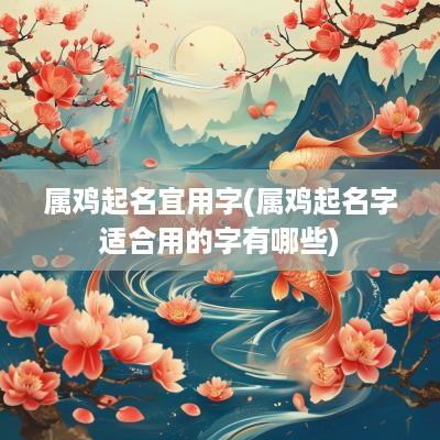 属鸡起名宜用字(属鸡起名字适合用的字有哪些)