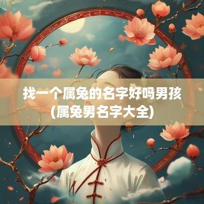 找一个属兔的名字好吗男孩(属兔男名字大全)