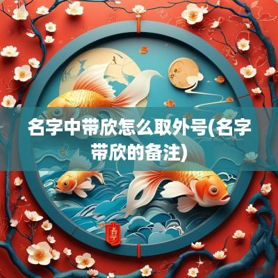名字中带欣怎么取外号(名字带欣的备注)