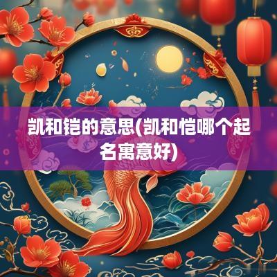 凯和铠的意思(凯和恺哪个起名寓意好)