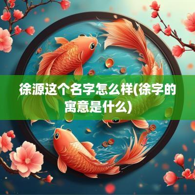 徐源这个名字怎么样(徐字的寓意是什么)