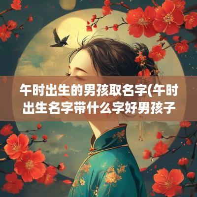 午时出生的男孩取名字(午时出生名字带什么字好男孩子)