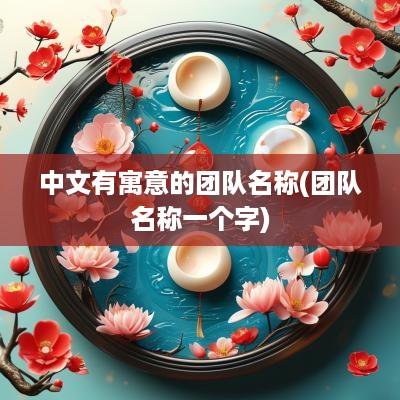 中文有寓意的团队名称(团队名称一个字)