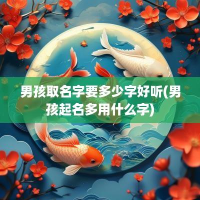 男孩取名字要多少字好听(男孩起名多用什么字)