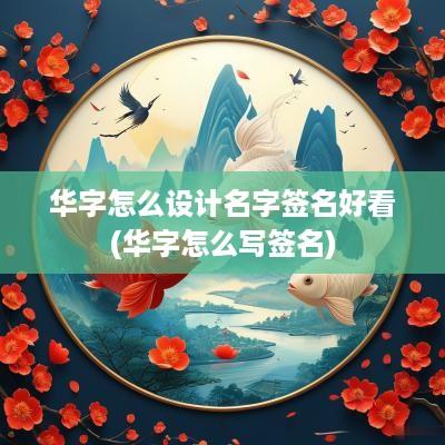 华字怎么设计名字签名好看(华字怎么写签名)