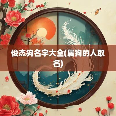 俊杰狗名字大全(属狗的人取名)