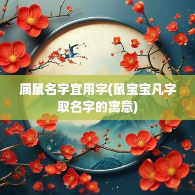 属鼠名字宜用字(鼠宝宝凡字取名字的寓意)