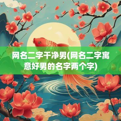 网名二字干净男(网名二字寓意好男的名字两个字)