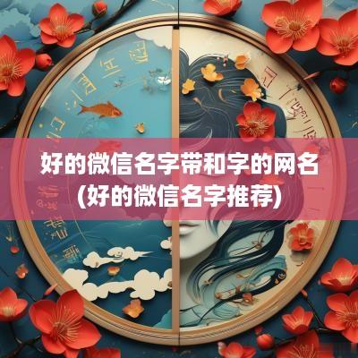 好的微信名字带和字的网名(好的微信名字推荐) 好的微信名字带和字的网名(好的微信名字推荐)