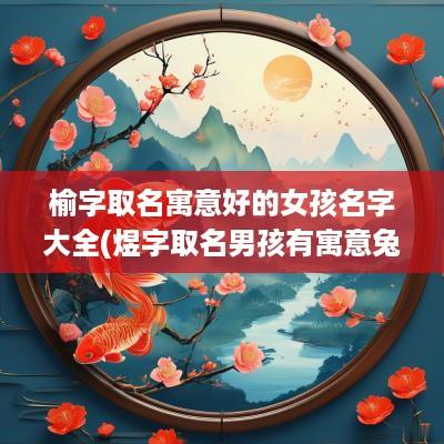 榆字取名寓意好的女孩名字大全(煜字取名男孩有寓意蛇年的名字)