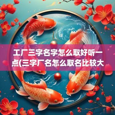 工厂三字名字怎么取好听一点(三字厂名怎么取名比较大气招财)