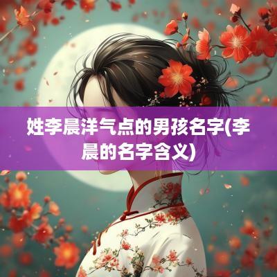 姓李晨洋气点的男孩名字(李晨的名字含义)