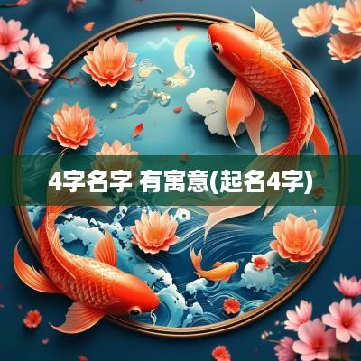 4字名字 有寓意(起名4字)