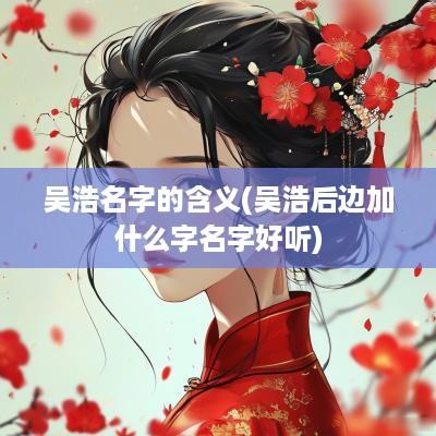 吴浩名字的含义(吴浩后边加什么字名字好听)