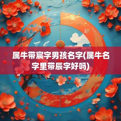 属牛带宸字男孩名字(属牛名字里带辰字好吗)