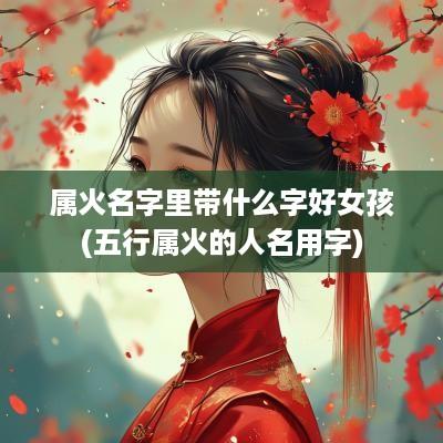 属火名字里带什么字好女孩(五行属火的人名用字)