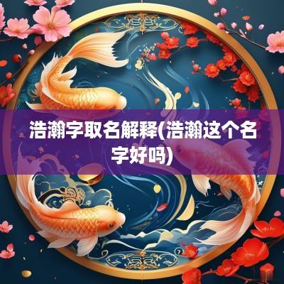 浩瀚字取名解释(浩瀚这个名字好吗)