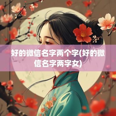 好的微信名字两个字(好的微信名字两字女)