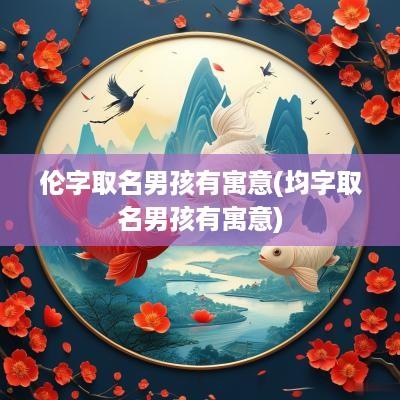 伦字取名男孩有寓意(均字取名男孩有寓意)
