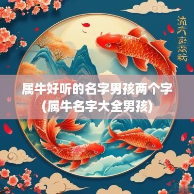属牛好听的名字男孩两个字(属牛名字大全男孩)