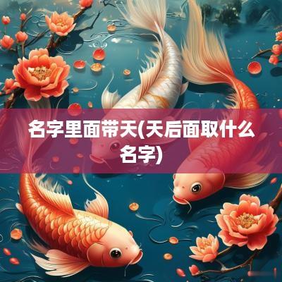 名字里面带天(天后面取什么名字)