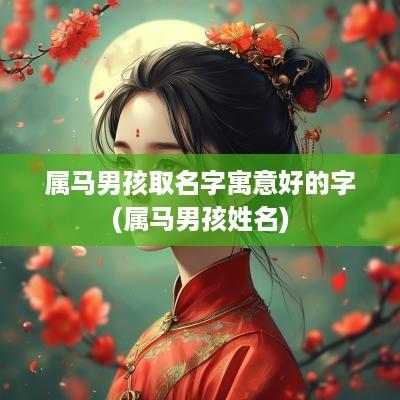 属马男孩取名字寓意好的字(属马男孩姓名)