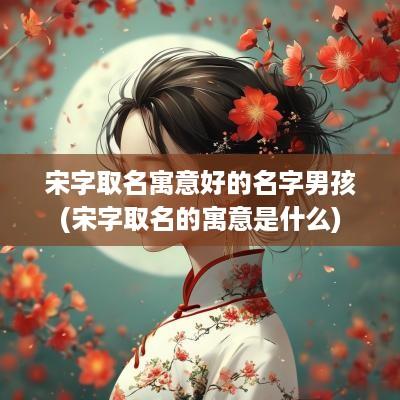 宋字取名寓意好的名字男孩(宋字取名的寓意是什么)
