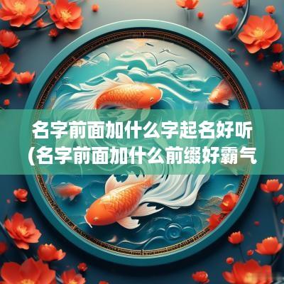 名字前面加什么字起名好听(名字前面加什么前缀好霸气)