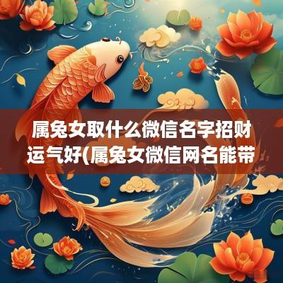 属兔女取什么微信名字招财运气好(属兔女微信网名能带来好运喜运)
