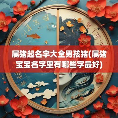 属猪起名字大全男孩猪(属猪宝宝名字里有哪些字最好)