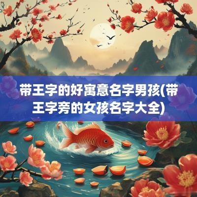 带王字的好寓意名字男孩(带王字旁的女孩名字大全)