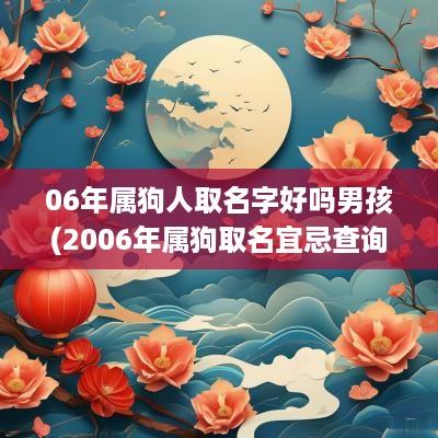 06年属狗人取名字好吗男孩(2006年属狗取名宜忌查询)