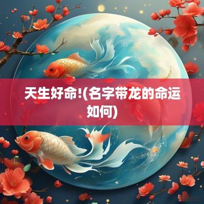 天生好命!(名字带龙的命运如何)