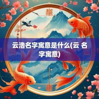 云浩名字寓意是什么(云 名字寓意)