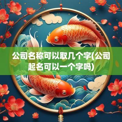公司名称可以取几个字(公司起名可以一个字吗)