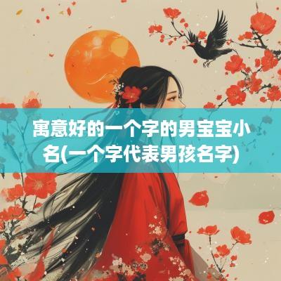 寓意好的一个字的男宝宝小名(一个字代表男孩名字)