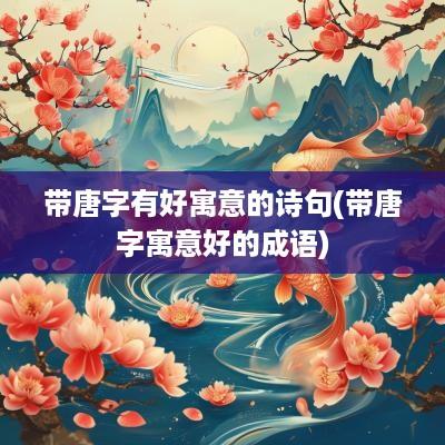 带唐字有好寓意的诗句(带唐字寓意好的成语)
