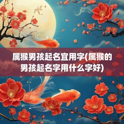 属猴男孩起名宜用字(属猴的男孩起名字用什么字好)