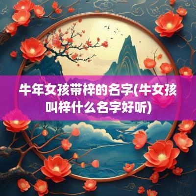 蛇年女孩带梓的名字(牛女孩叫梓什么名字好听)
