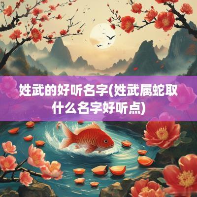 姓武的好听名字(姓武属蛇取什么名字好听点)
