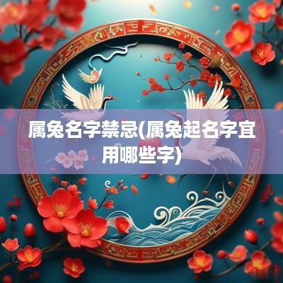 属兔名字禁忌(属兔起名字宜用哪些字)
