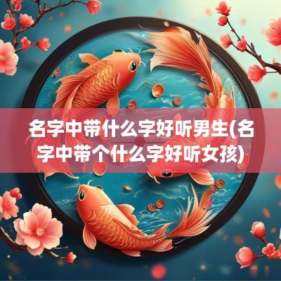 名字中带什么字好听男生(名字中带个什么字好听女孩)