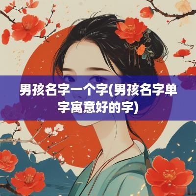 男孩名字一个字(男孩名字单字寓意好的字)