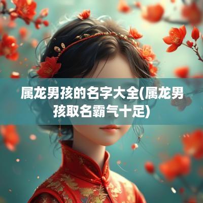 属龙男孩的名字大全(属龙男孩取名霸气十足)