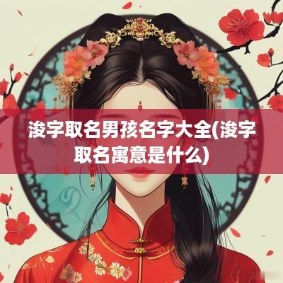 浚字取名男孩名字大全(浚字取名寓意是什么)