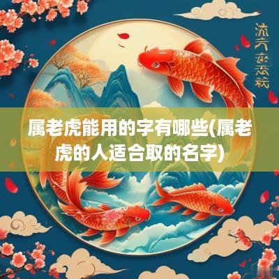 属老虎能用的字有哪些(属老虎的人适合取的名字)
