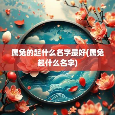属兔的起什么名字最好(属兔起什么名字)