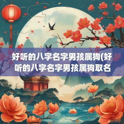 好听的八字名字男孩属狗(好听的八字名字男孩属狗取名)