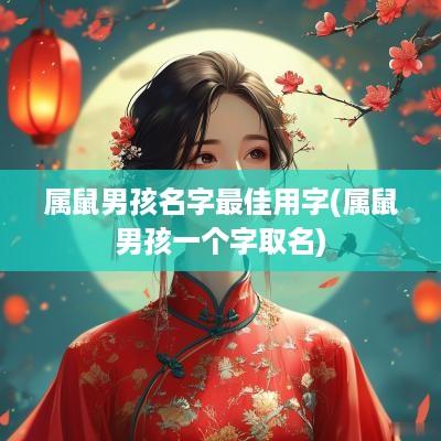 属鼠男孩名字最佳用字(属鼠男孩一个字取名)